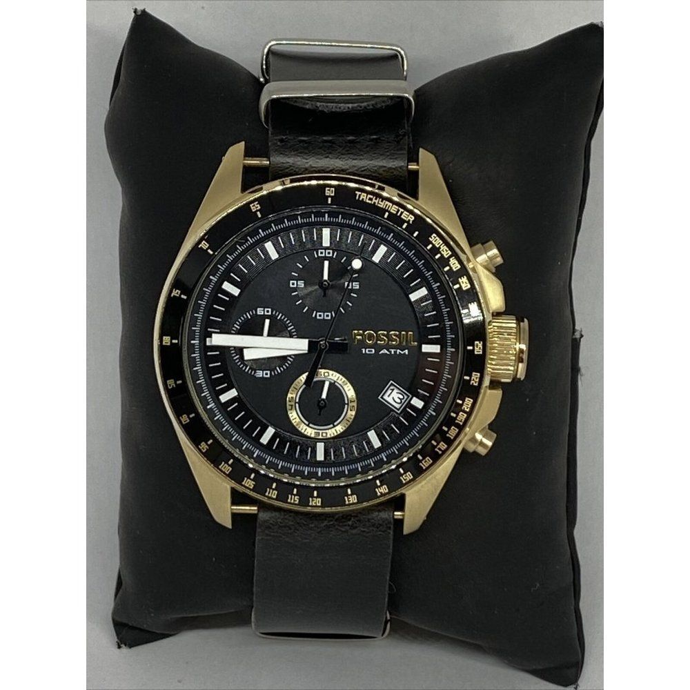 Fossil Decker CH2601 Men's Black Leather Analog Di
